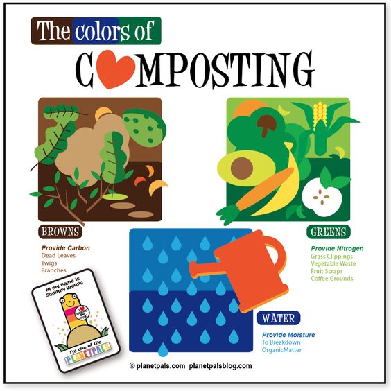 A lesson in composting. The colors of composting